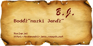 Bodánszki Jenő névjegykártya